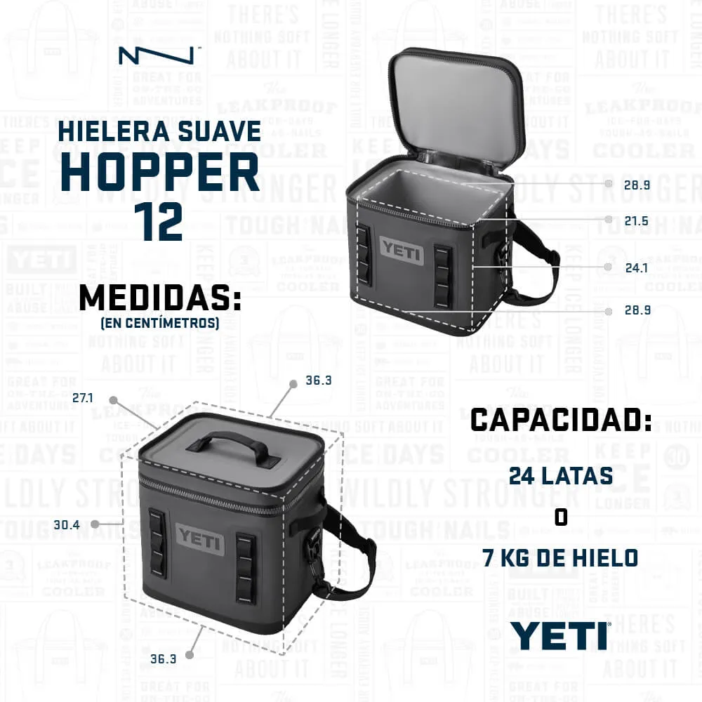 18010110002 HIELERA SUAVE HOPPER FLIP 12 CHARCOAL MARCA YETI