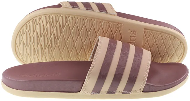 Adidas Womens Adilette Comfort Slide Sandstorm Wonder Oxide