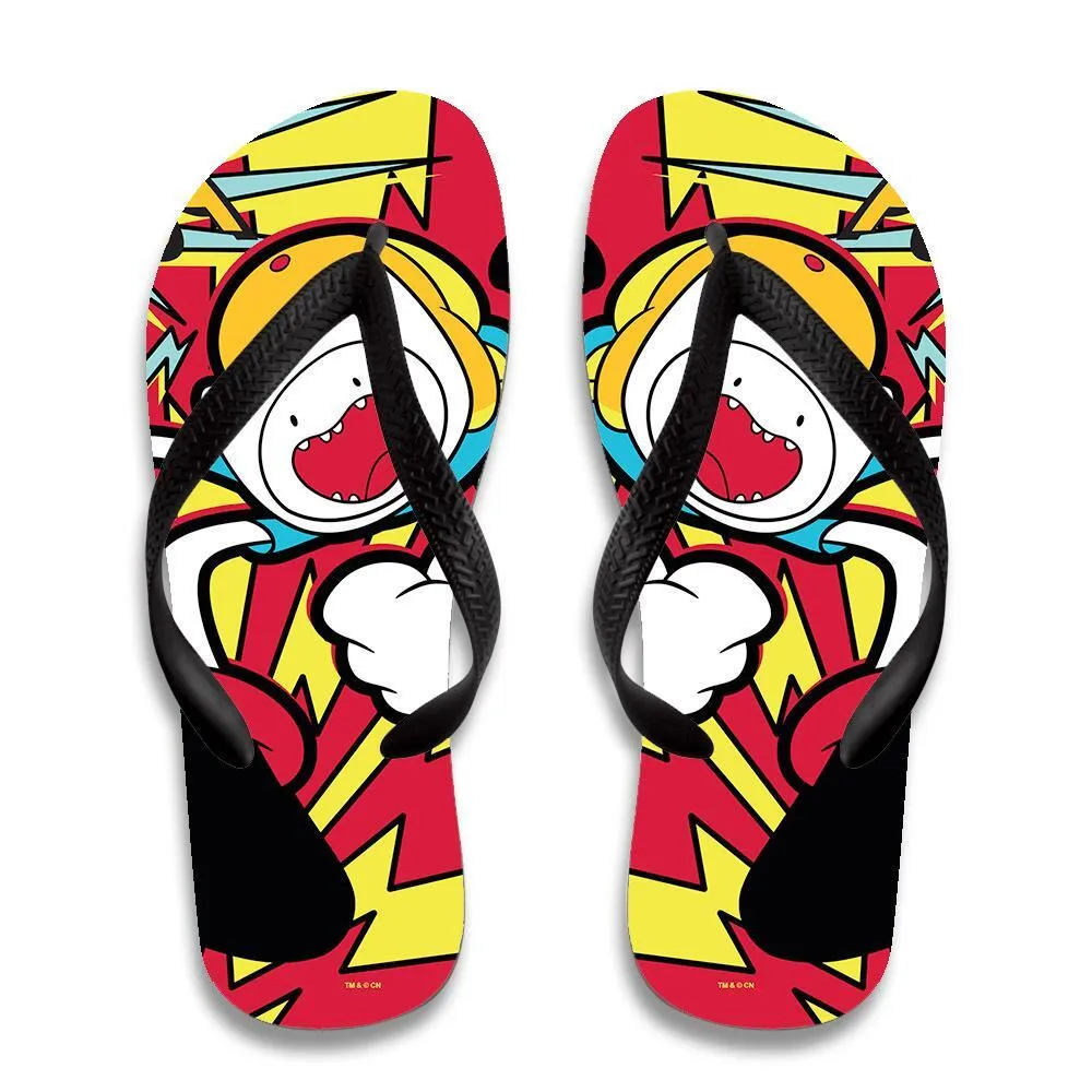 Adventure Time Finn Comic Art Flip Flops