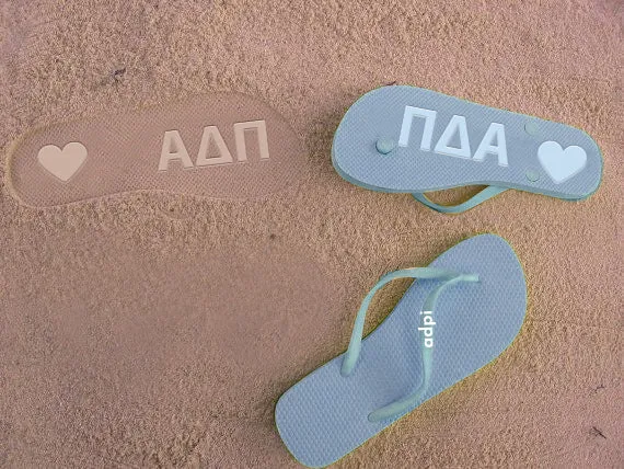 Alpha Delta Pi Flip Flops, With Greek Letter Cutouts