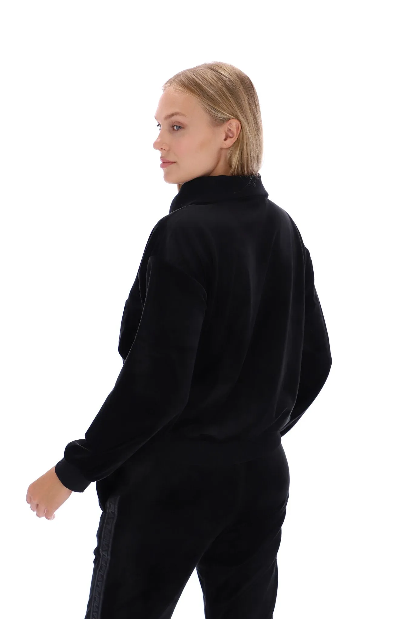 Apulia Dropped High Neck Velour Sweater