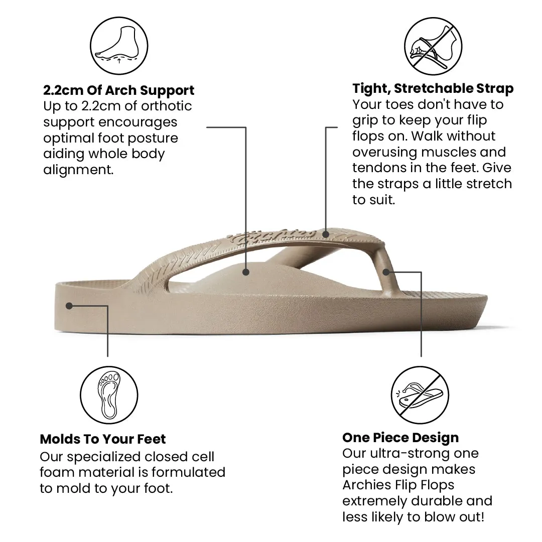 Arch Support Flip Flops - Classic - Taupe