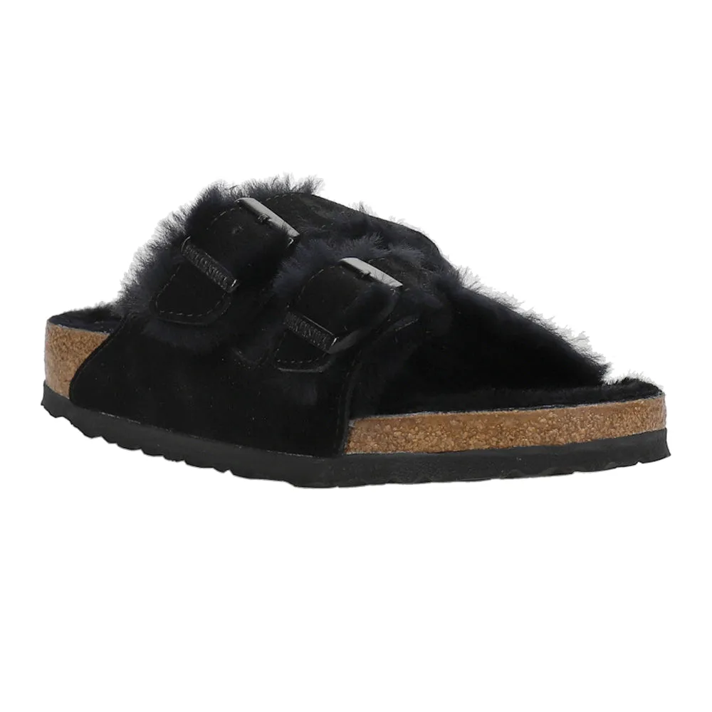 Arizona Shearling Suede Footbed Sandals