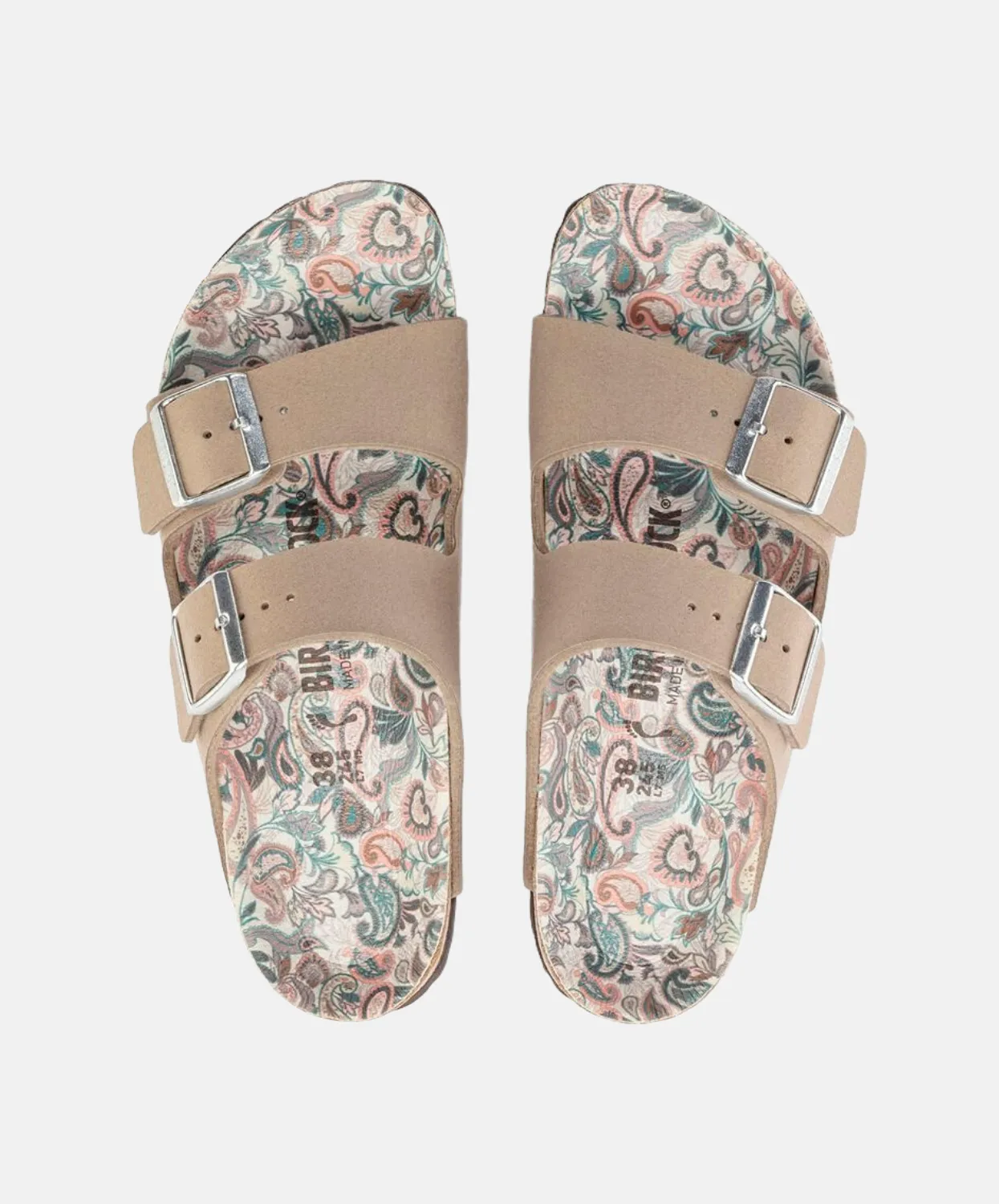 Birkenstock Arizona Synthetic Paisley Grey Taupe Vegan Sandals