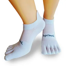 Bprimal YOUTH Everyday Five-Toe Socks - No-Show - Regular Weight - White