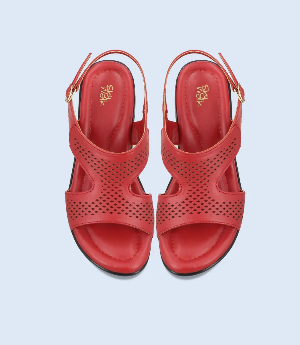 BW7523-RED-Women Comfort Sandal