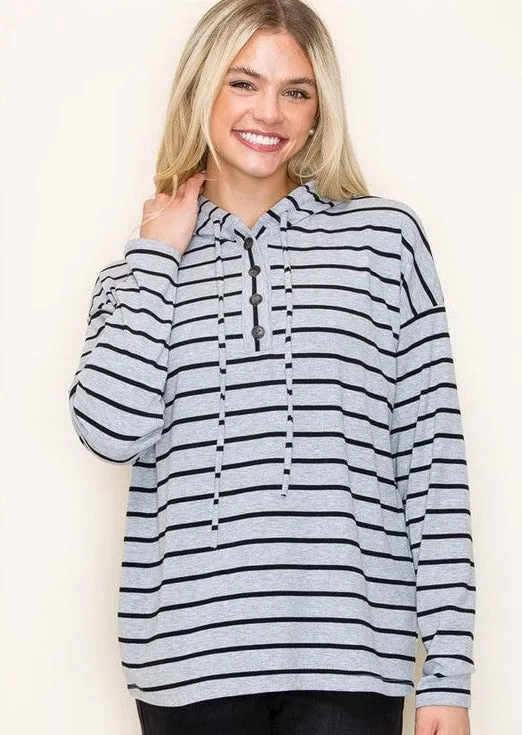 Cadence Striped Hoodies - 2 Colors!