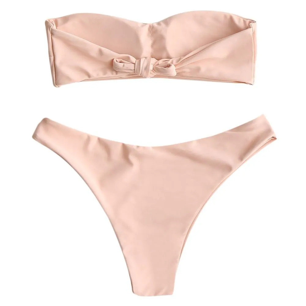 Chic Bandeau Thong Bikini Set