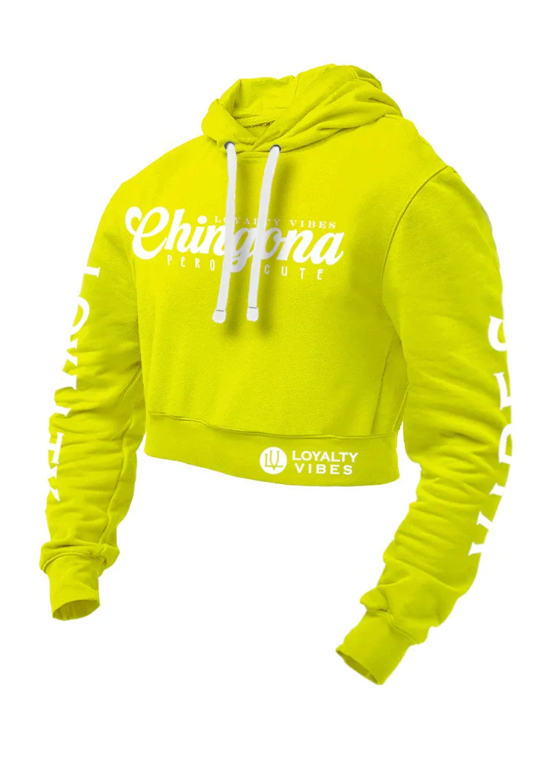 Chingona Pero Cute Cropped Hoodie