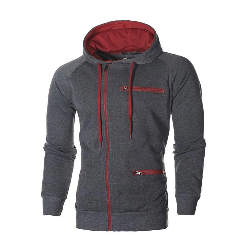 Covrlge Fashion Brand Men's Hoodies 2019 Spring Autumn Male Casual Hoodies Sweatshirts Men's Zipper Solid Color Hoodies MWW204