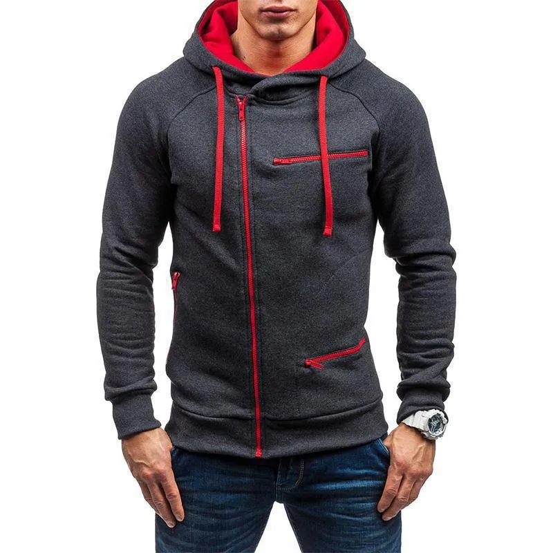 Covrlge Fashion Brand Men's Hoodies 2019 Spring Autumn Male Casual Hoodies Sweatshirts Men's Zipper Solid Color Hoodies MWW204