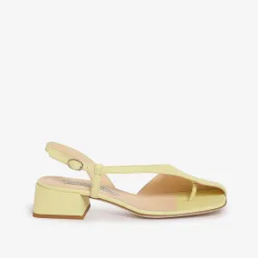 Cream women's leather flip flop sandal