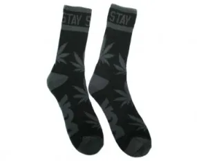 DGK Skateboards Stay Smokin Weed Socks, Black/Charcoal