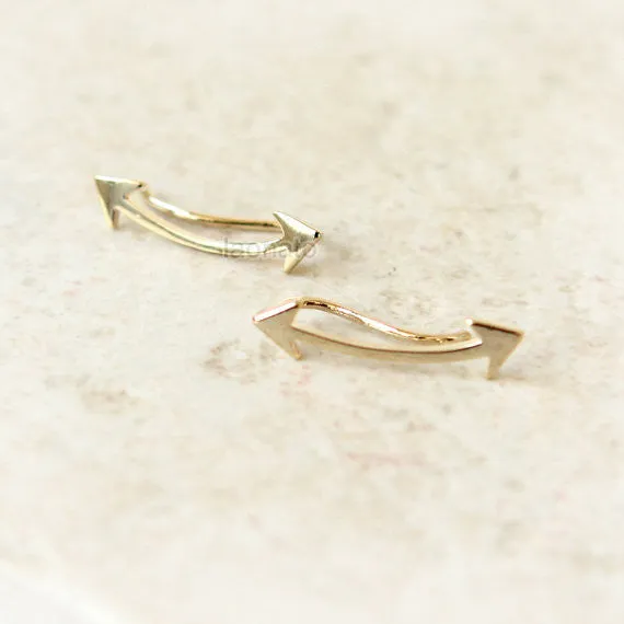 Double Arrows Ear Climber, ear cuff