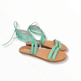 EFTERPI MINT FLAT LEATHER SANDALS