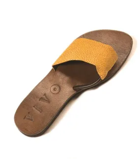 Ginger Shagreen Sandal - Ochre