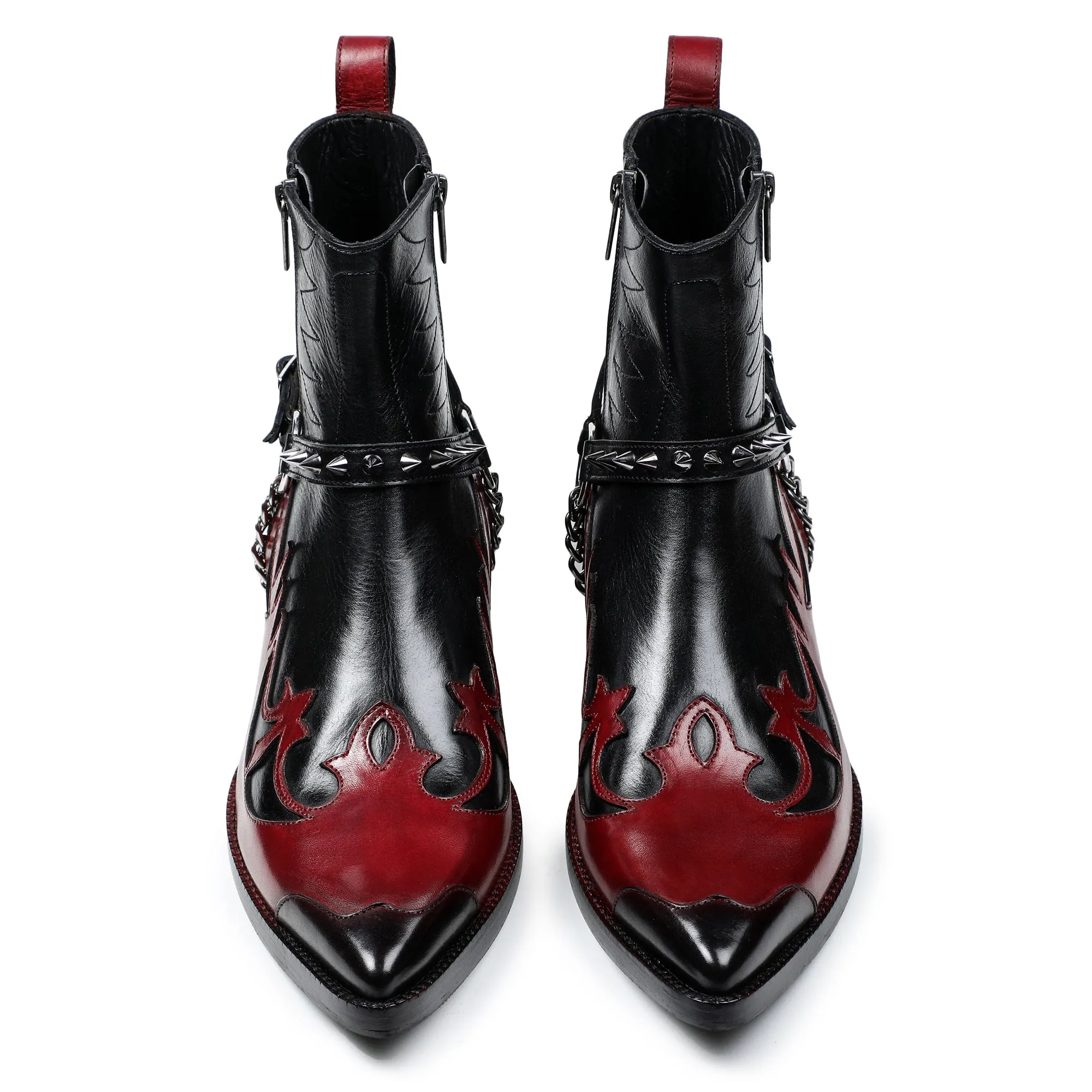 Harness Boots - Red & Black