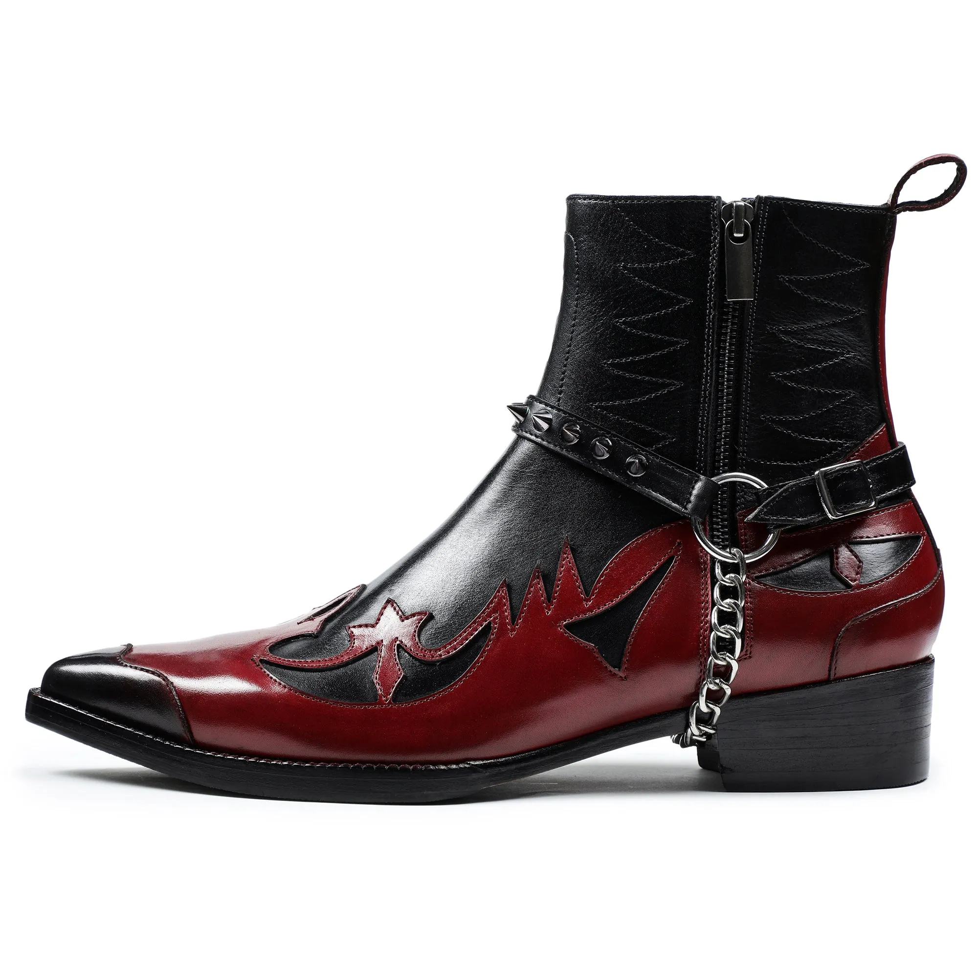 Harness Boots - Red & Black