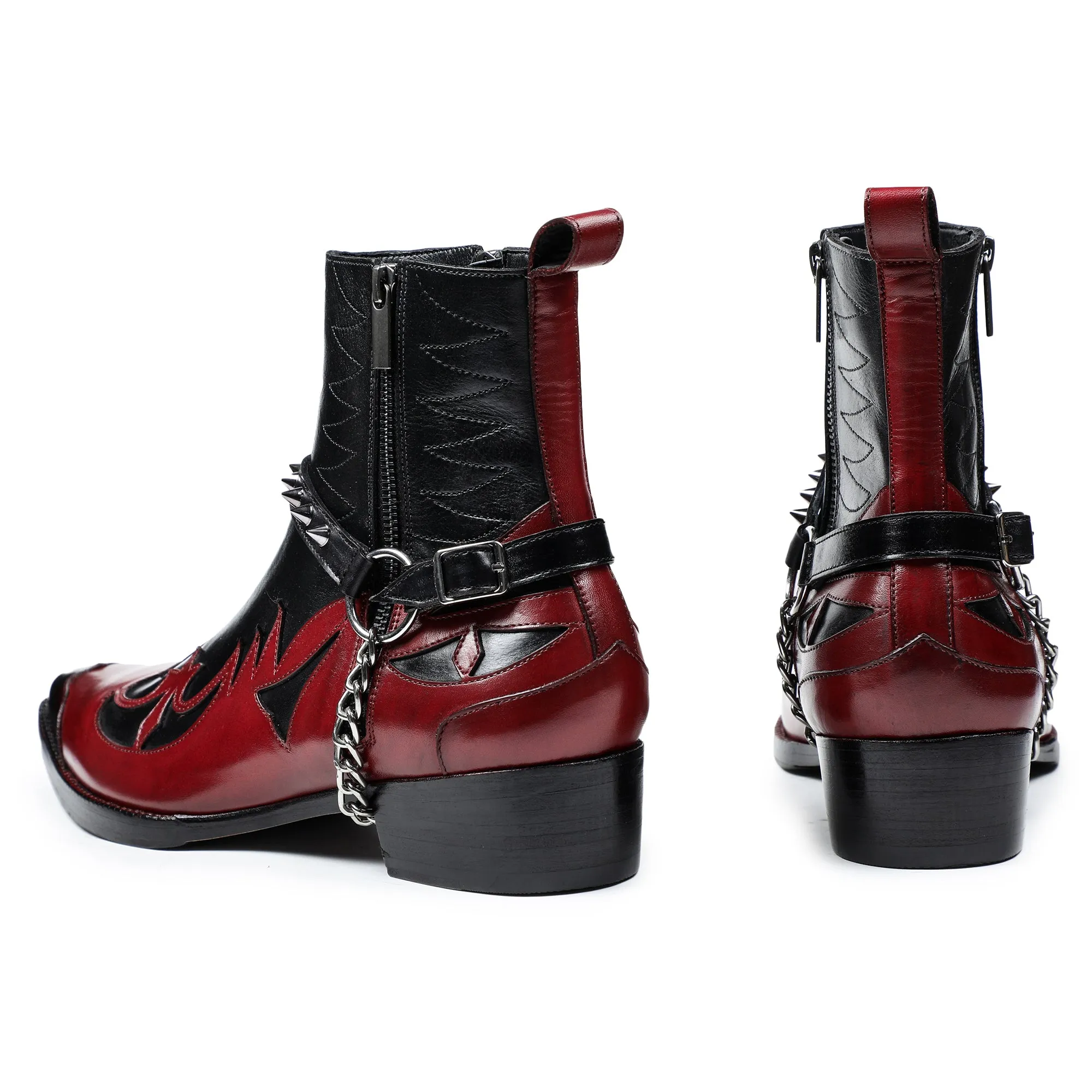 Harness Boots - Red & Black