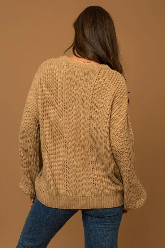 Long Into Fall Braided Sweater [online exclusive]