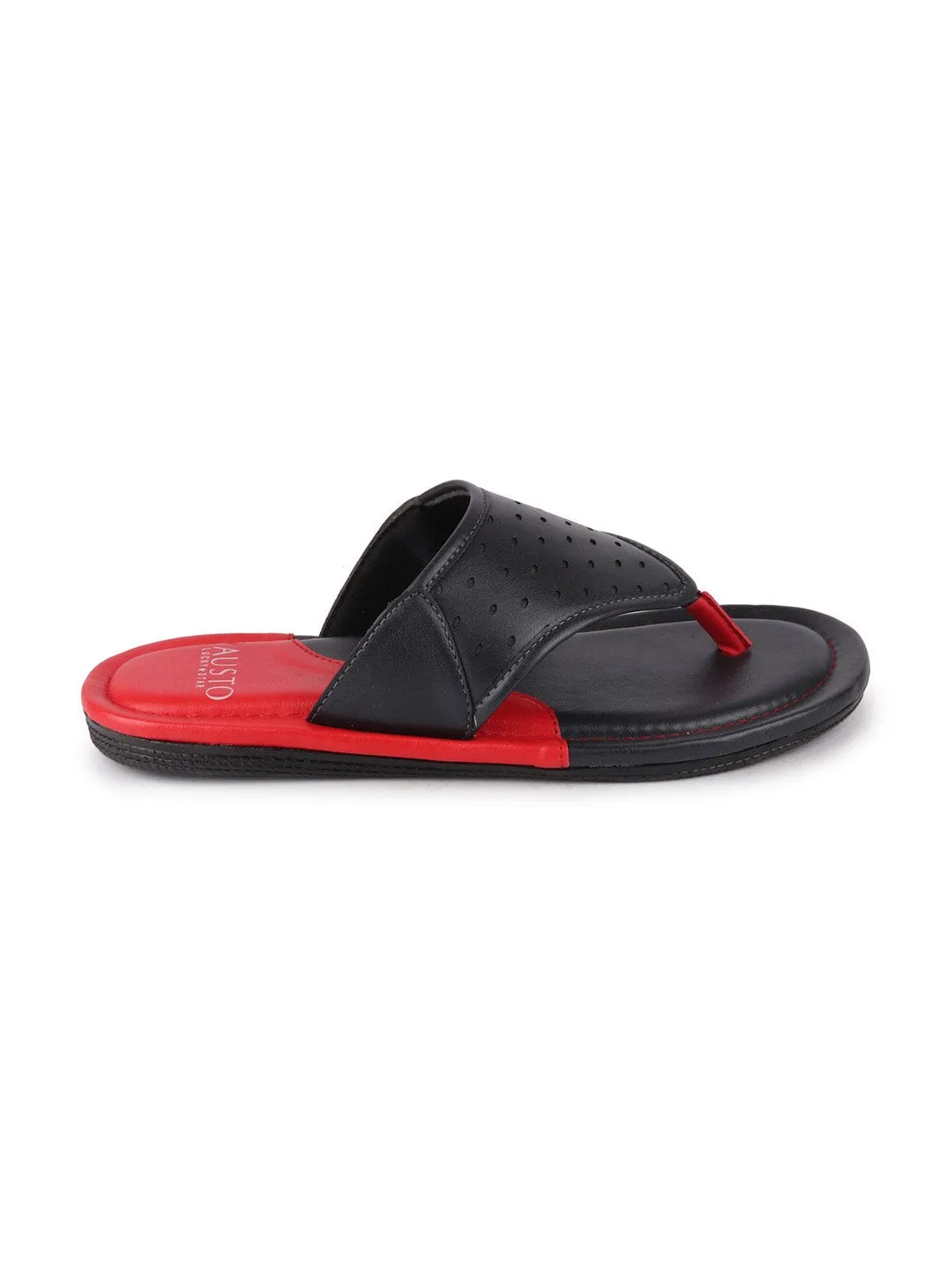 Men Black Casual Slip-On Slippers