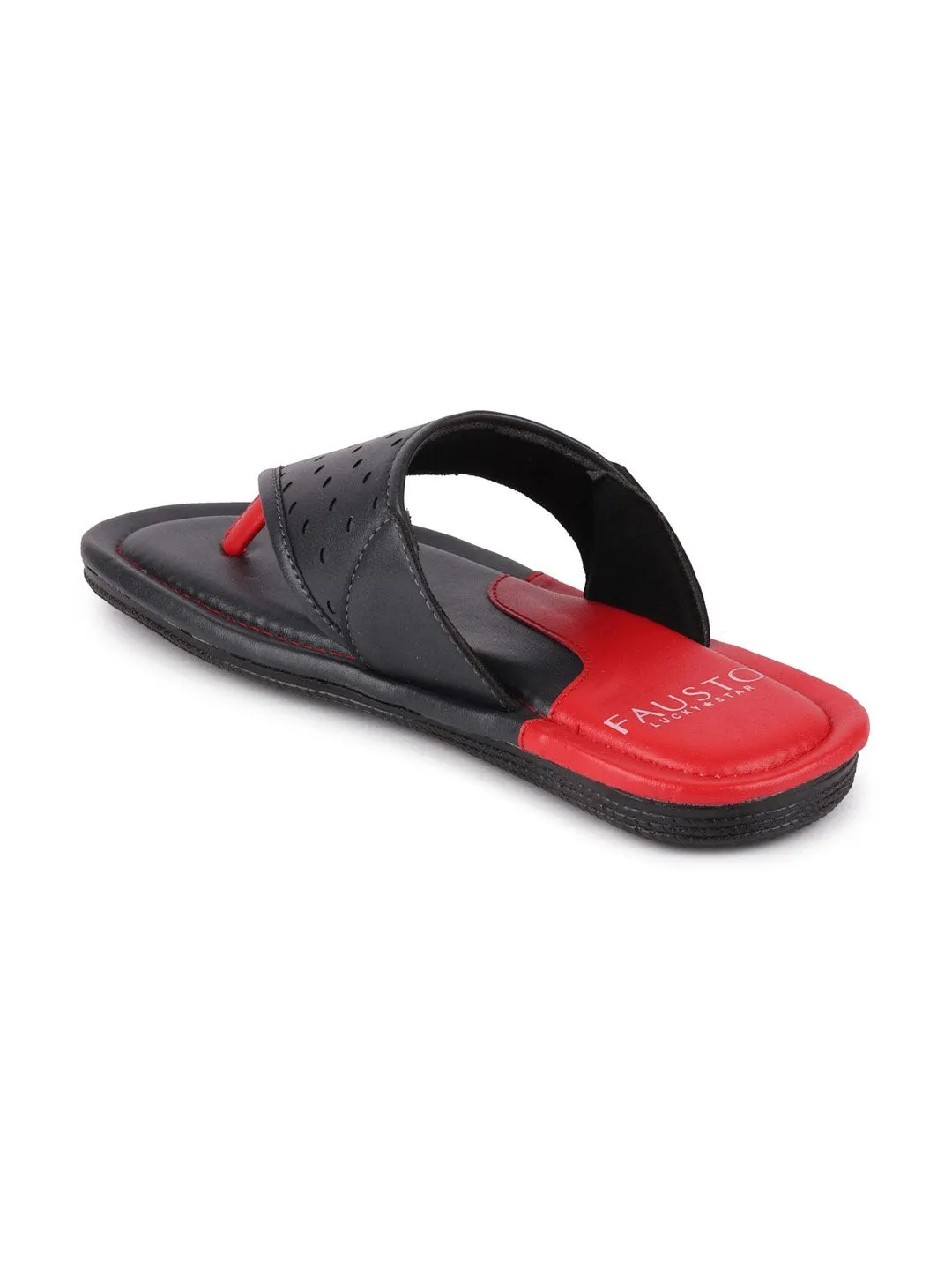 Men Black Casual Slip-On Slippers