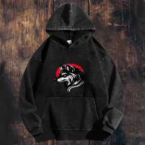 Mens Vintage Wolf Hoodies