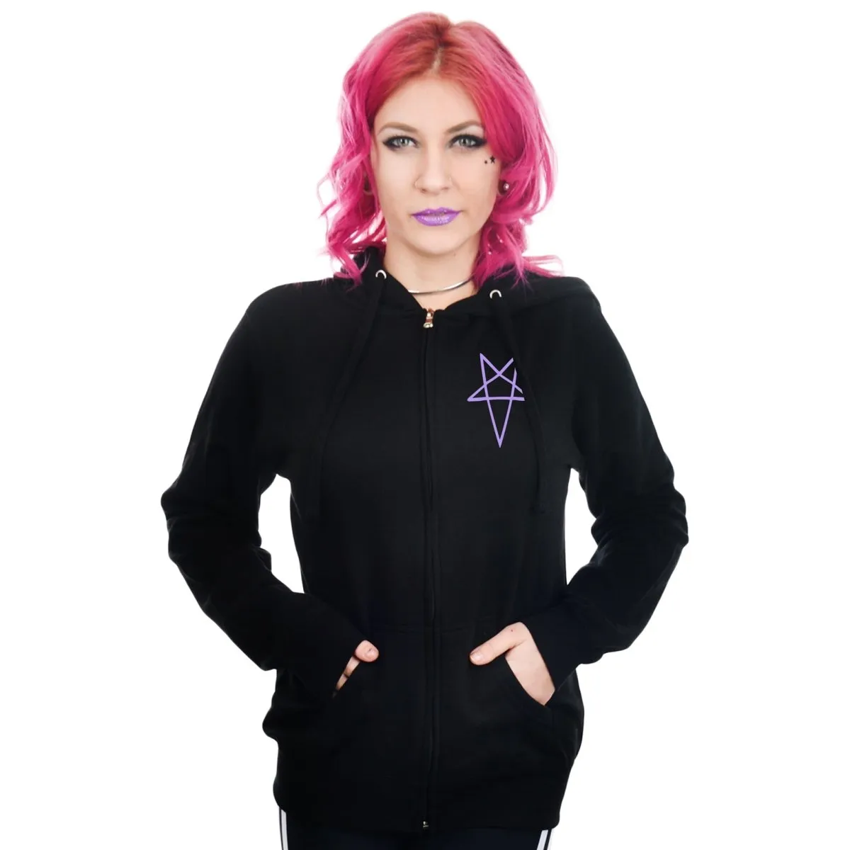 Purple Strange and Unusual Zip Hoodie