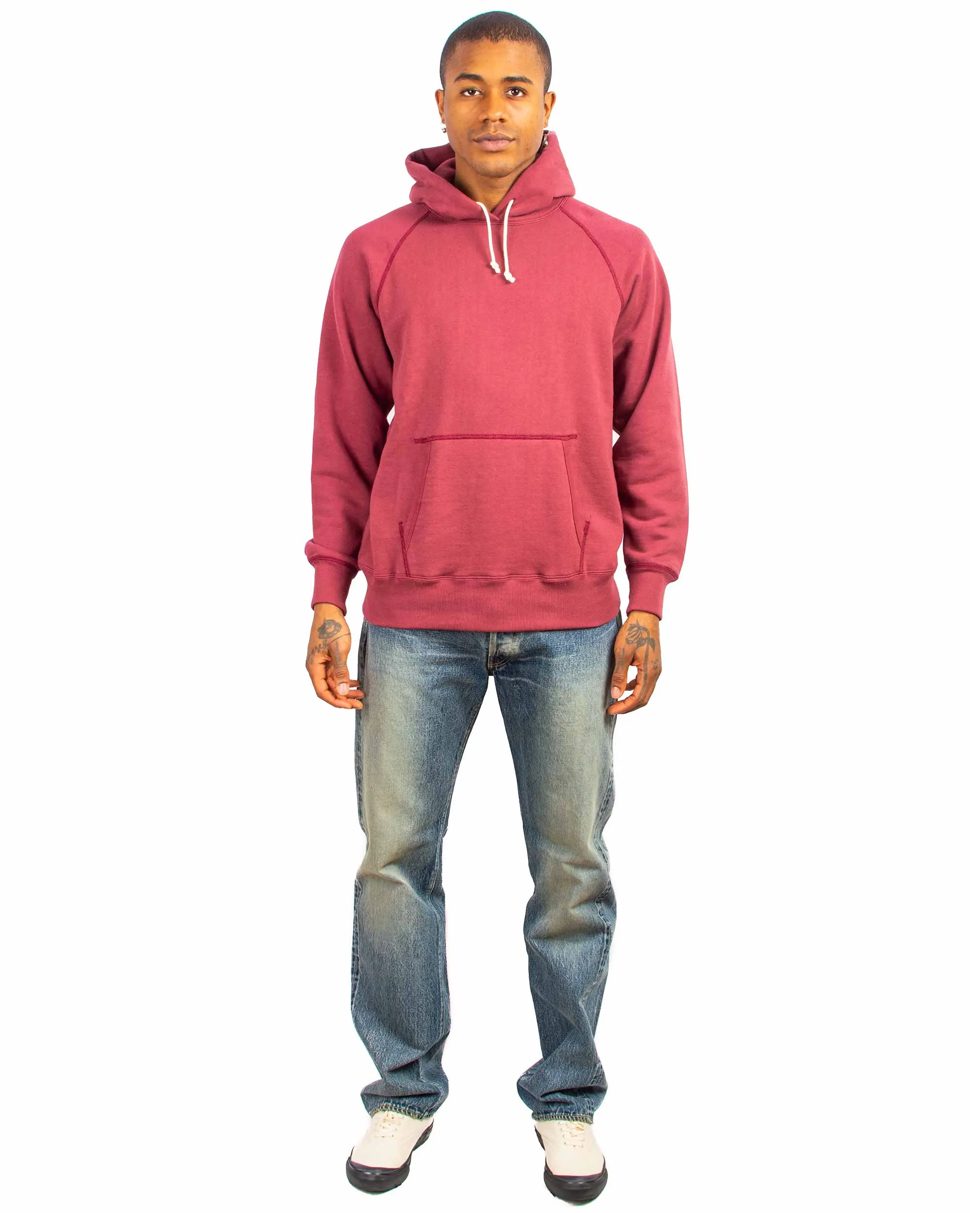 The Real McCoy's MC21017 9oz. Loopwheel Parka Maroon