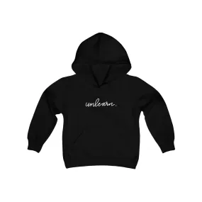 unlearn. logo script - Youth Hoodie