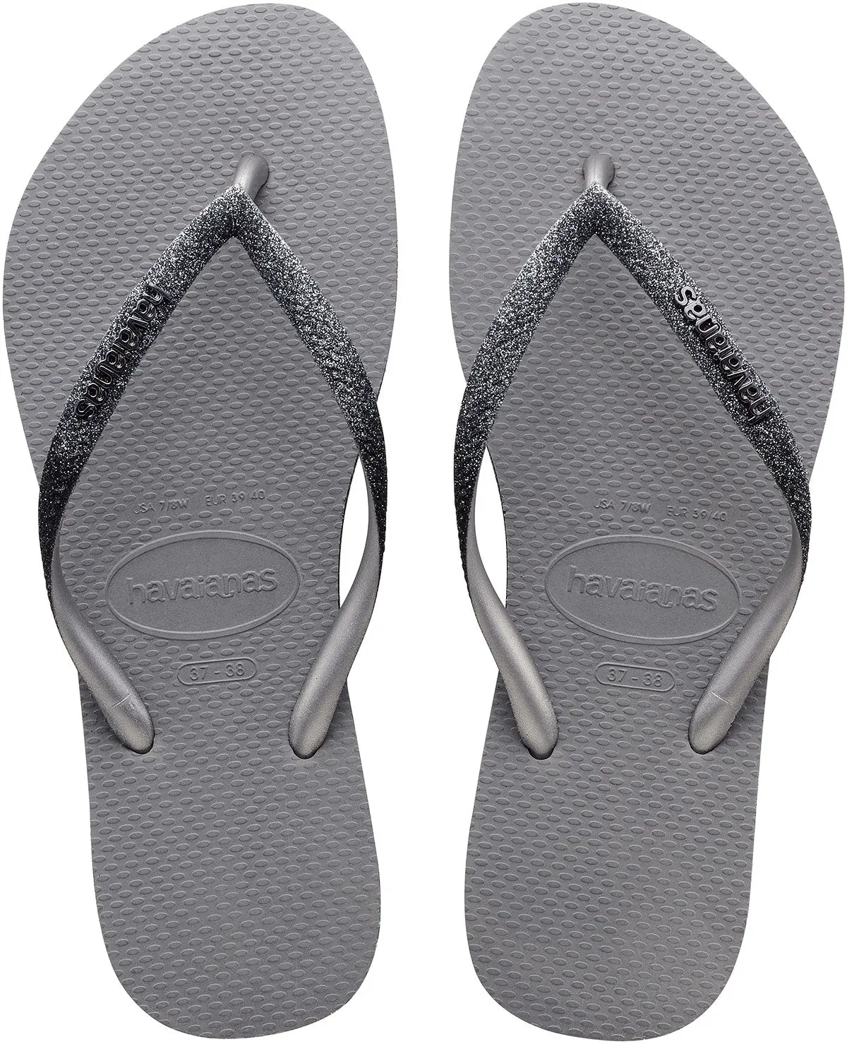 Havaianas Slim Glitter Metalic In Grey For Women